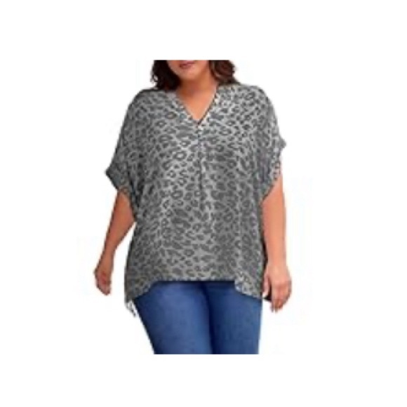 Women’s Gray Leopard Print Blouse Size 3X EUC Worn once - Picture 1 of 3